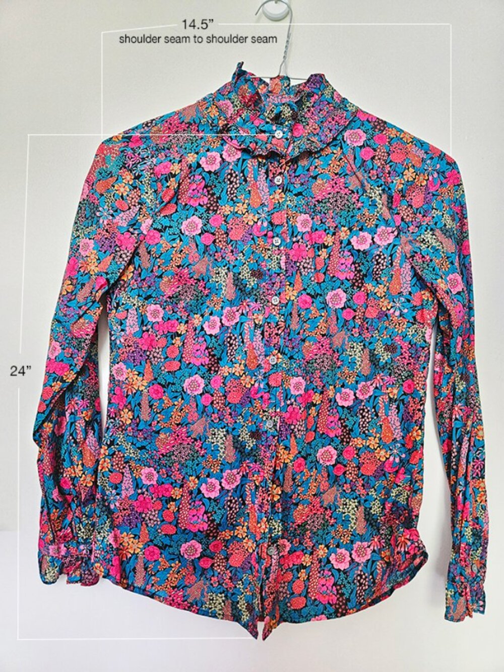 J.Crew x Liberty London Classic-Fit Shirt with Ruffle Collar in XS - Picture 3 of 5